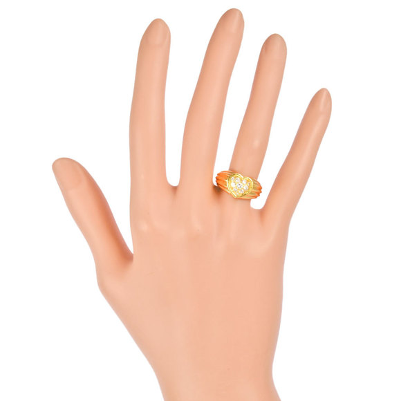 Harry Winston HARRY WINSTON Heart Pavé Ring Diamond Size 11 K18YG Women's - Picture 5 of 7